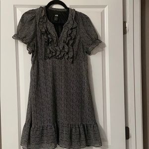 H&M Black Swing Polka Dot Dress